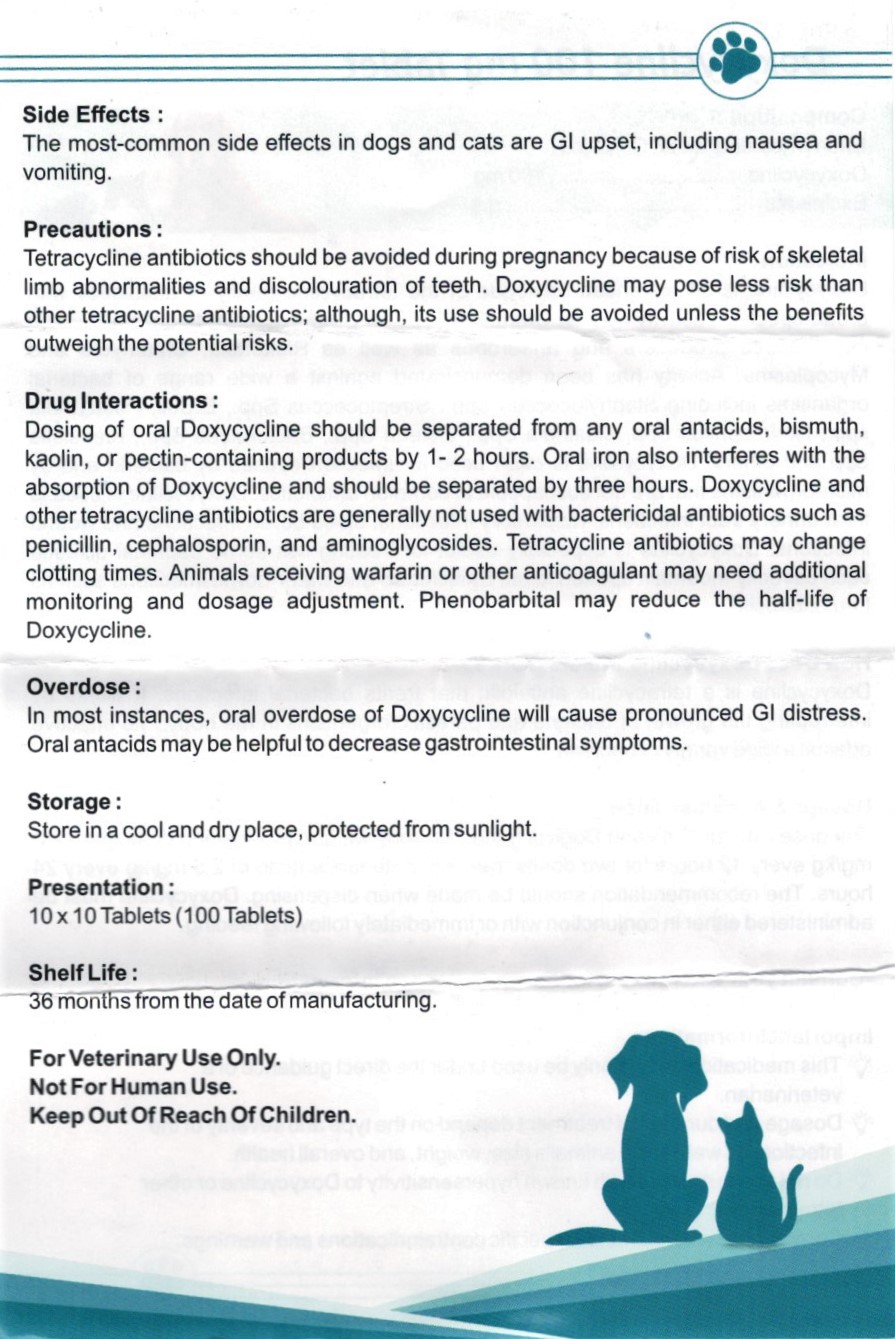 قرص داکسیسایکلین Doxycycline) 50mg/100mg) آلماتین دارو 4 Doxycycline 100