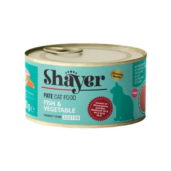 کنسرو پته ماهی و سبزیجات مخصوص گربه شایر